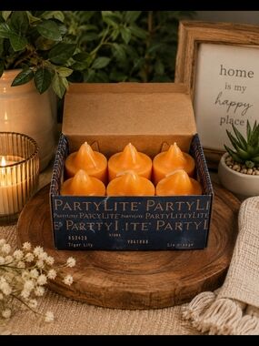 PartyLite Tiger Lily Votive Candles — Orange Pack of 6